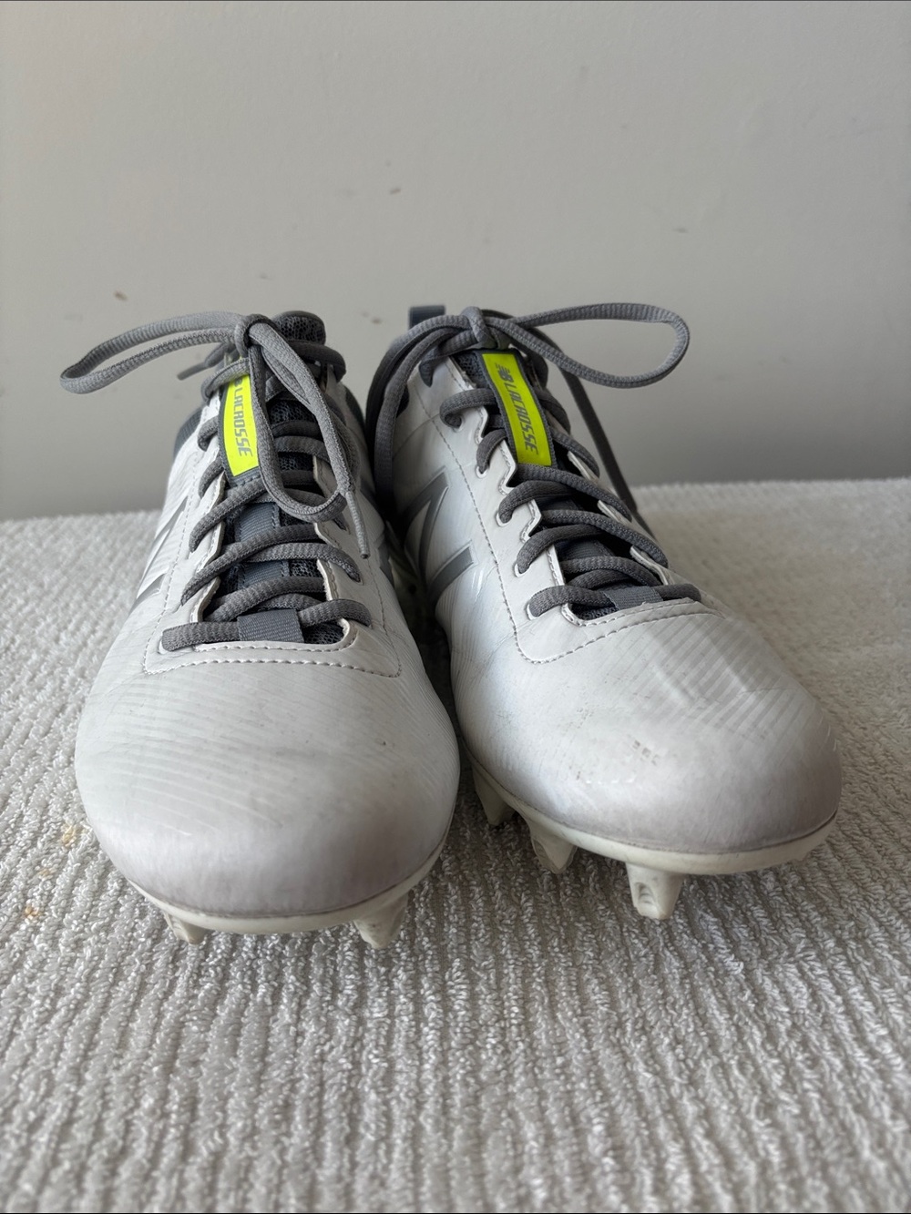 New Balance Burn X LaCross cleats White & Gray Athletic Cleats women sz 10 - Picture 5 of 9